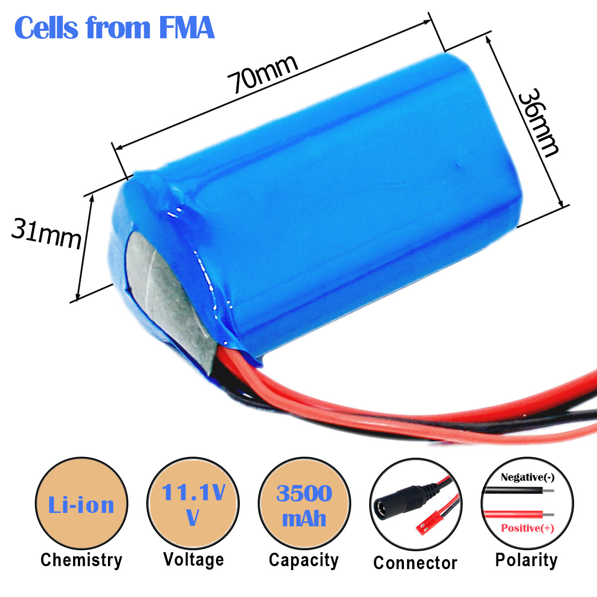 Portable Video Camera Cam Monitor Protected 11.1v 2600-3500mAh Li-ion Battery