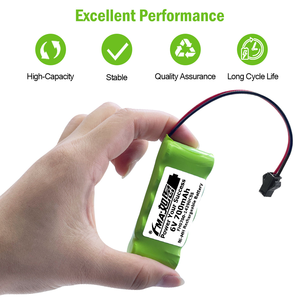 Ni-MH battery６V 700mAh-Customizable connector