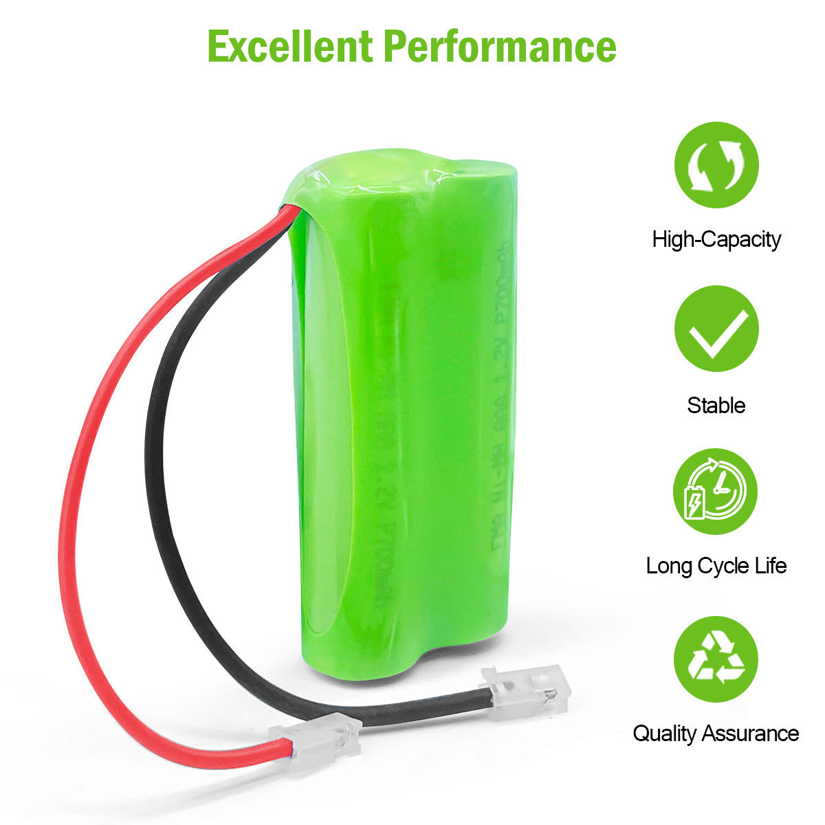 FMA Battery Ni-MH battery 10440C2SB 2.4V 700mAh-Connector and polarity
