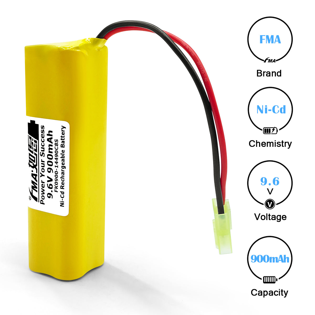 Model Toy Remote Control Rechargeable Ni-MH Ni-Cd 9.6V 600-2000mAh Battery FMA