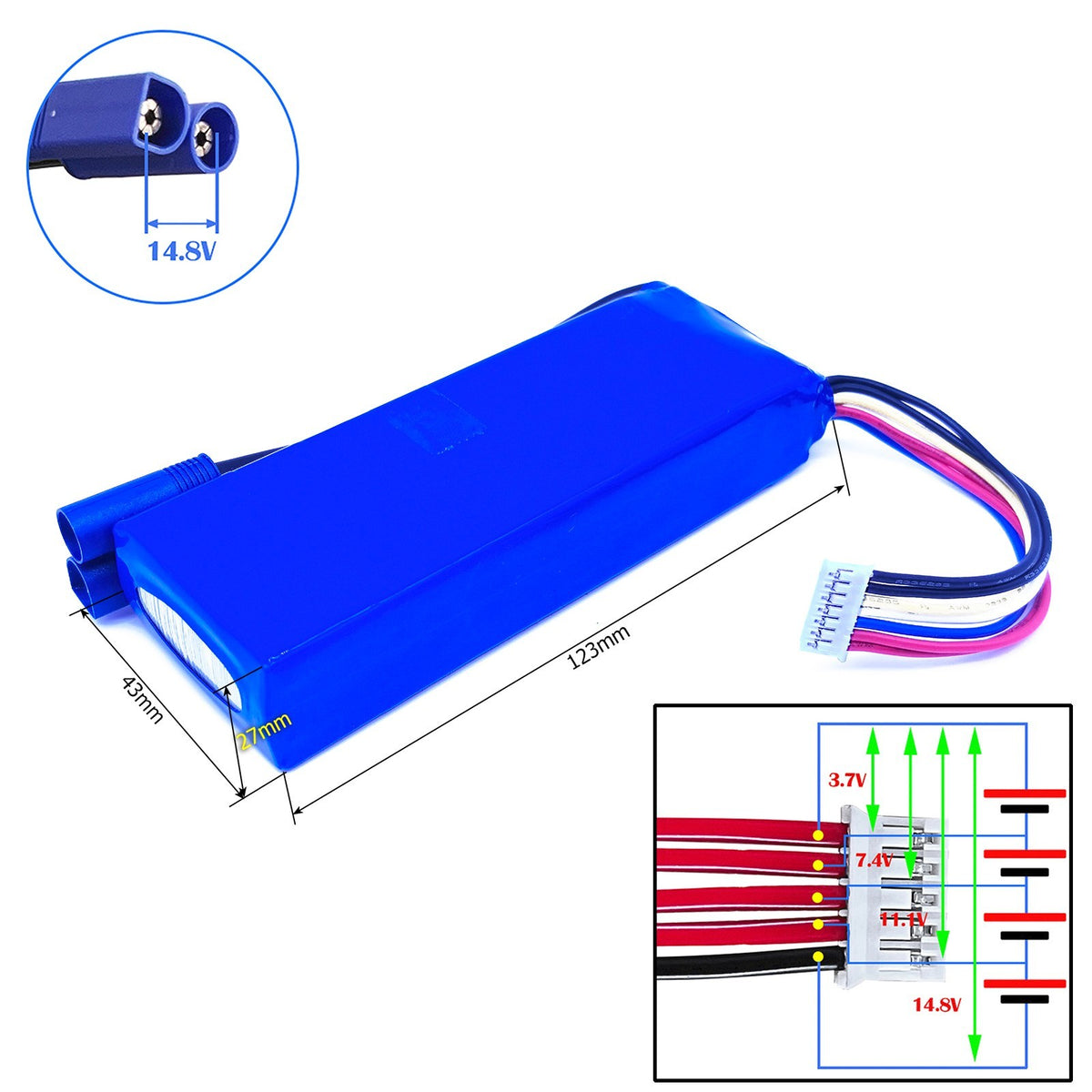 Car Jump Starter 14.8V Li-Po Rechargeable Battery 406578 486578 6043116 7243116 606080 for UAV Booster Jumper Igniter