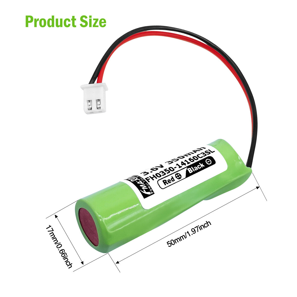 Exit Entrance Emergency light power supply 1/3AA Ni-MH 2.4V 3.6V 350mAh Battery