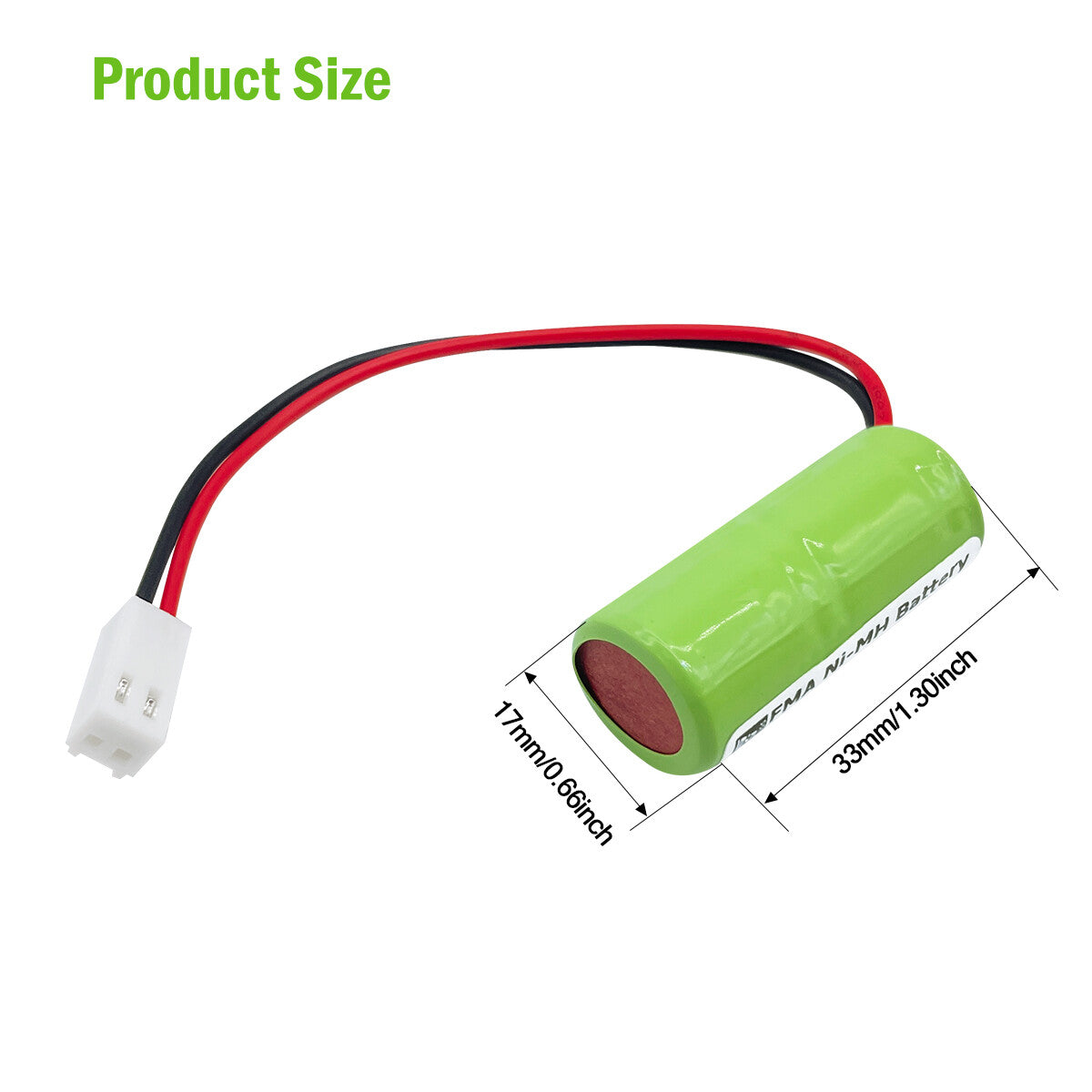 Exit Entrance Emergency light power supply 1/3AA Ni-MH 2.4V 3.6V 350mAh Battery