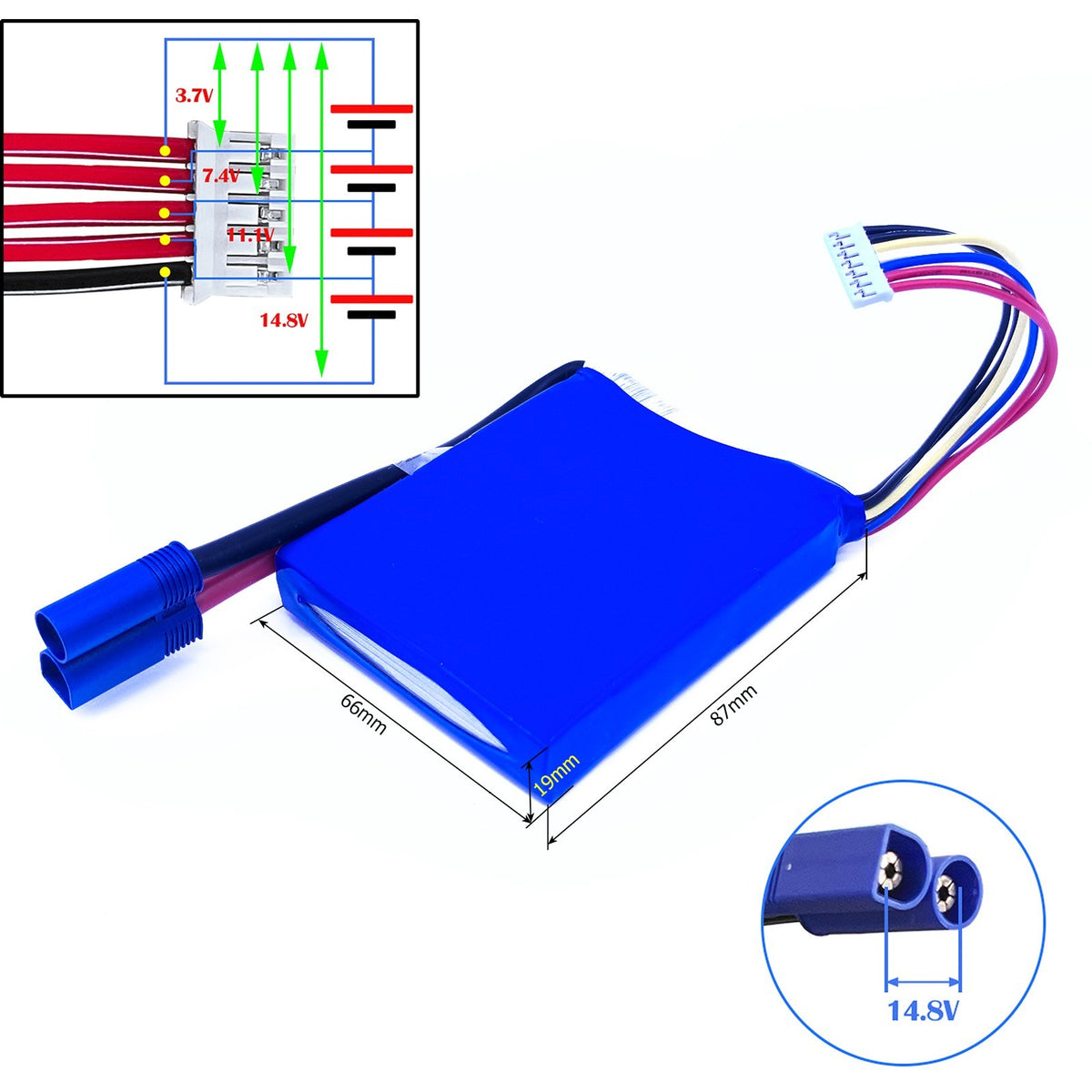 Car Jump Starter 14.8V Li-Po Rechargeable Battery 406578 486578 6043116 7243116 606080 for UAV Booster Jumper Igniter
