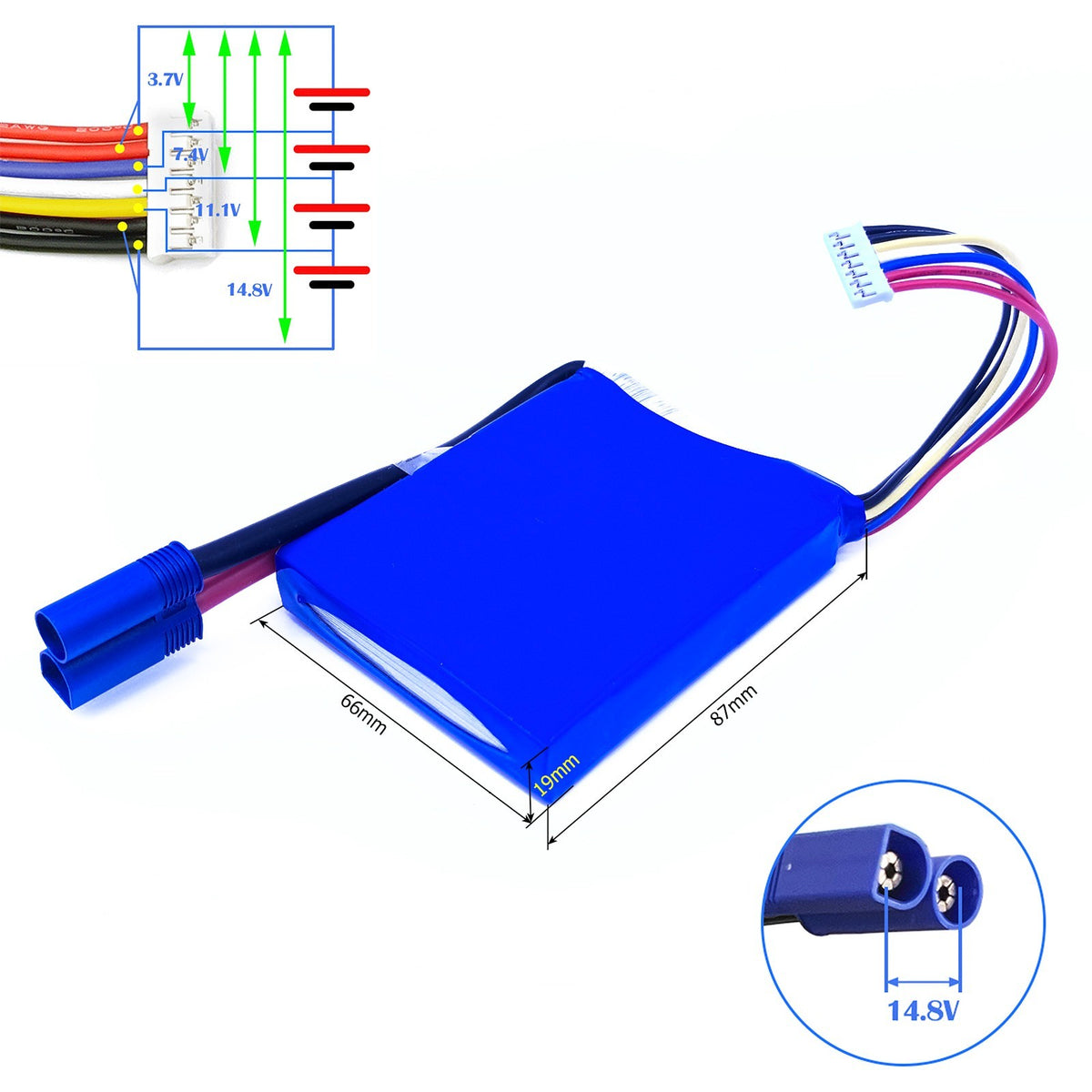 Car Jump Starter 14.8V Li-Po Rechargeable Battery 406578 486578 6043116 7243116 606080 for UAV Booster Jumper Igniter