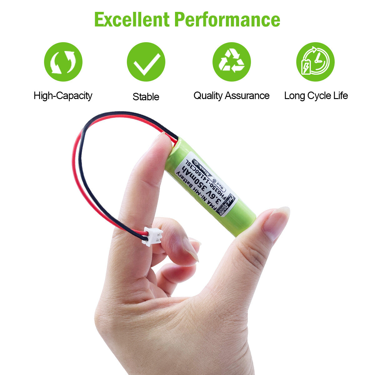Exit Entrance Emergency light power supply 1/3AA Ni-MH 2.4V 3.6V 350mAh Battery