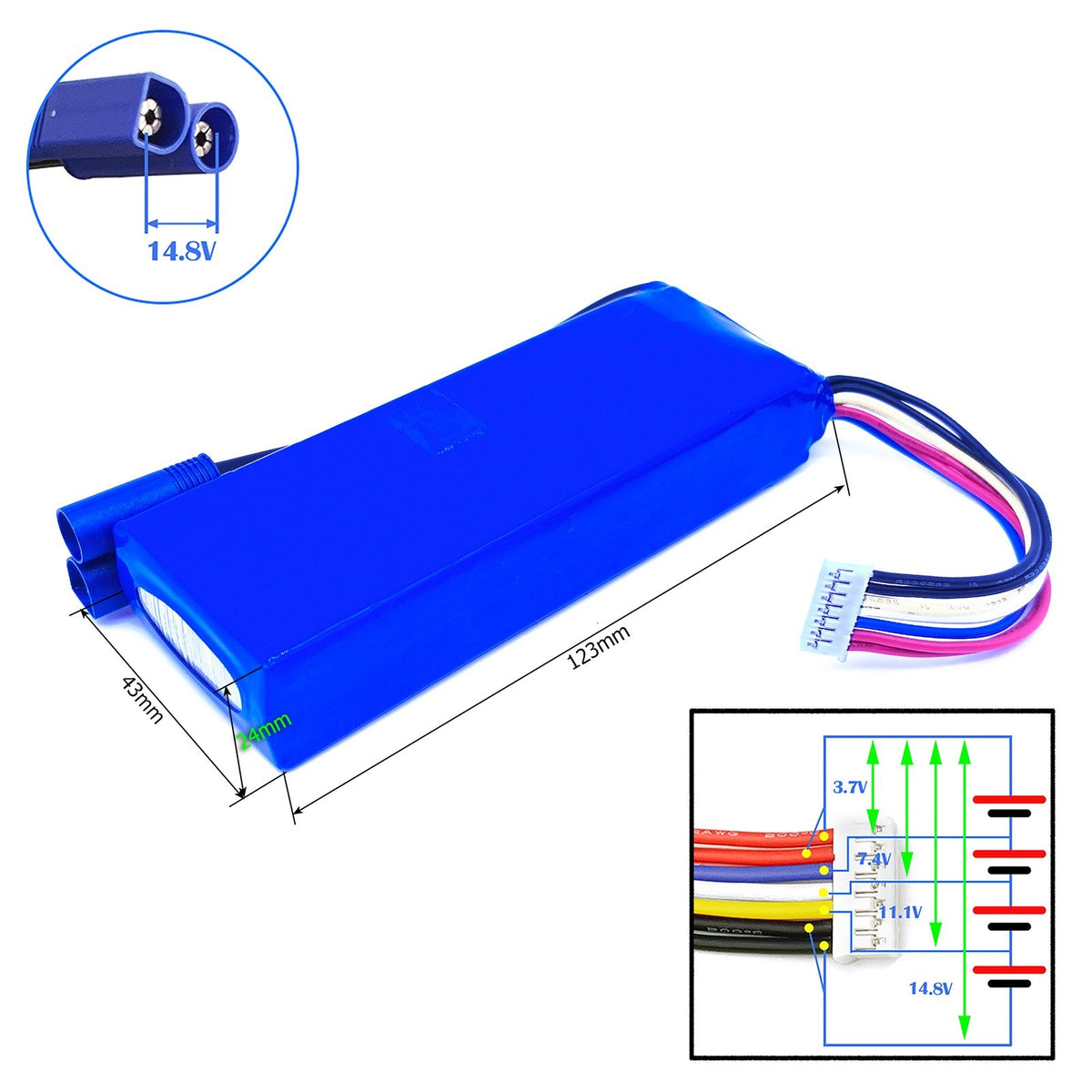 Car Jump Starter 14.8V Li-Po Rechargeable Battery 406578 486578 6043116 7243116 606080 for UAV Booster Jumper Igniter