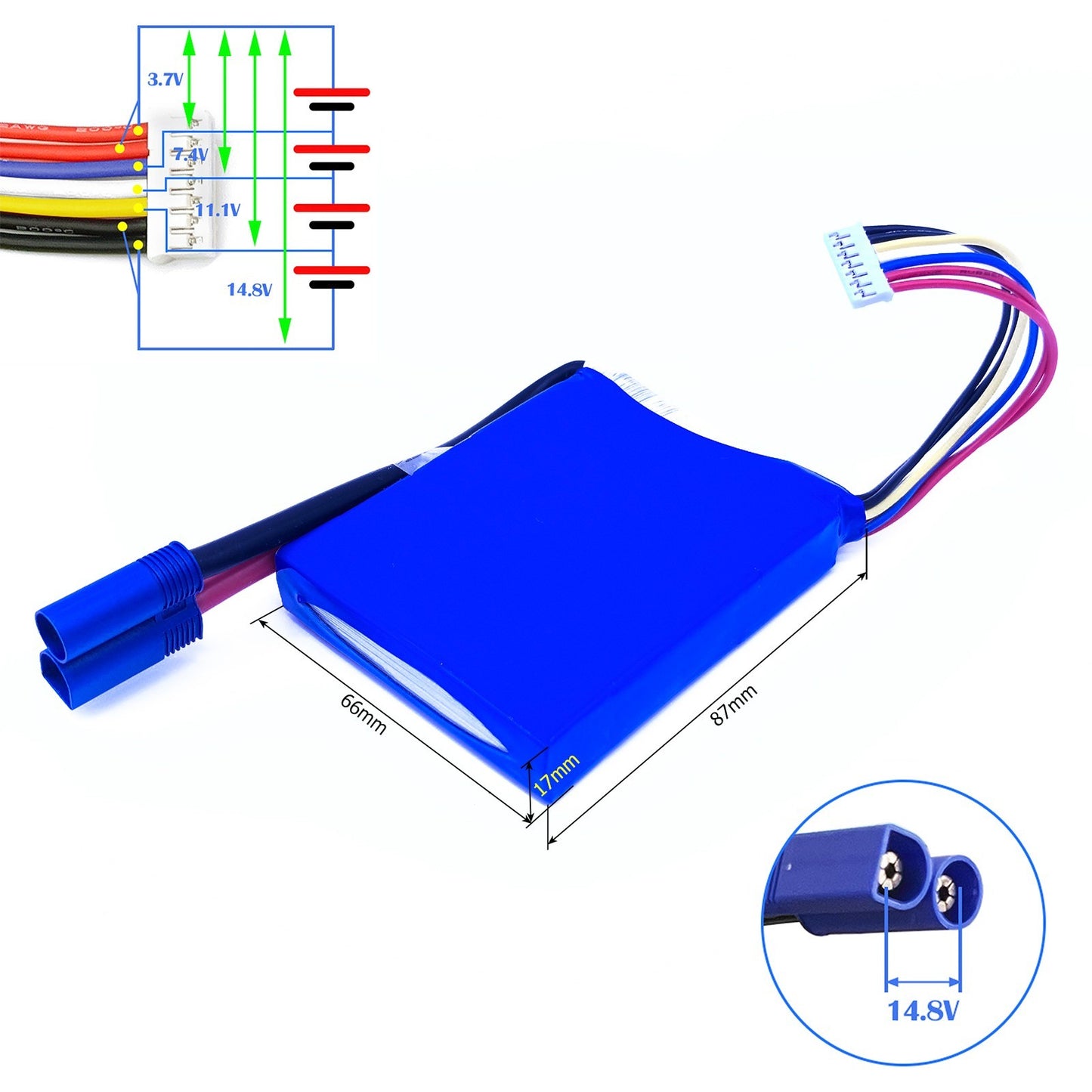 Car Jump Starter 14.8V Li-Po Rechargeable Battery 406578 486578 6043116 7243116 606080 for UAV Booster Jumper Igniter