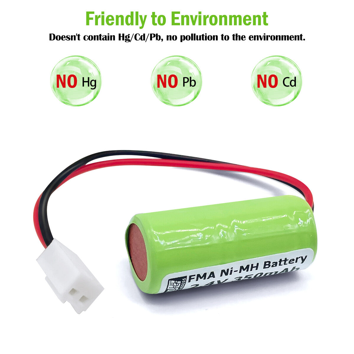 Exit Entrance Emergency light power supply 1/3AA Ni-MH 2.4V 3.6V 350mAh Battery