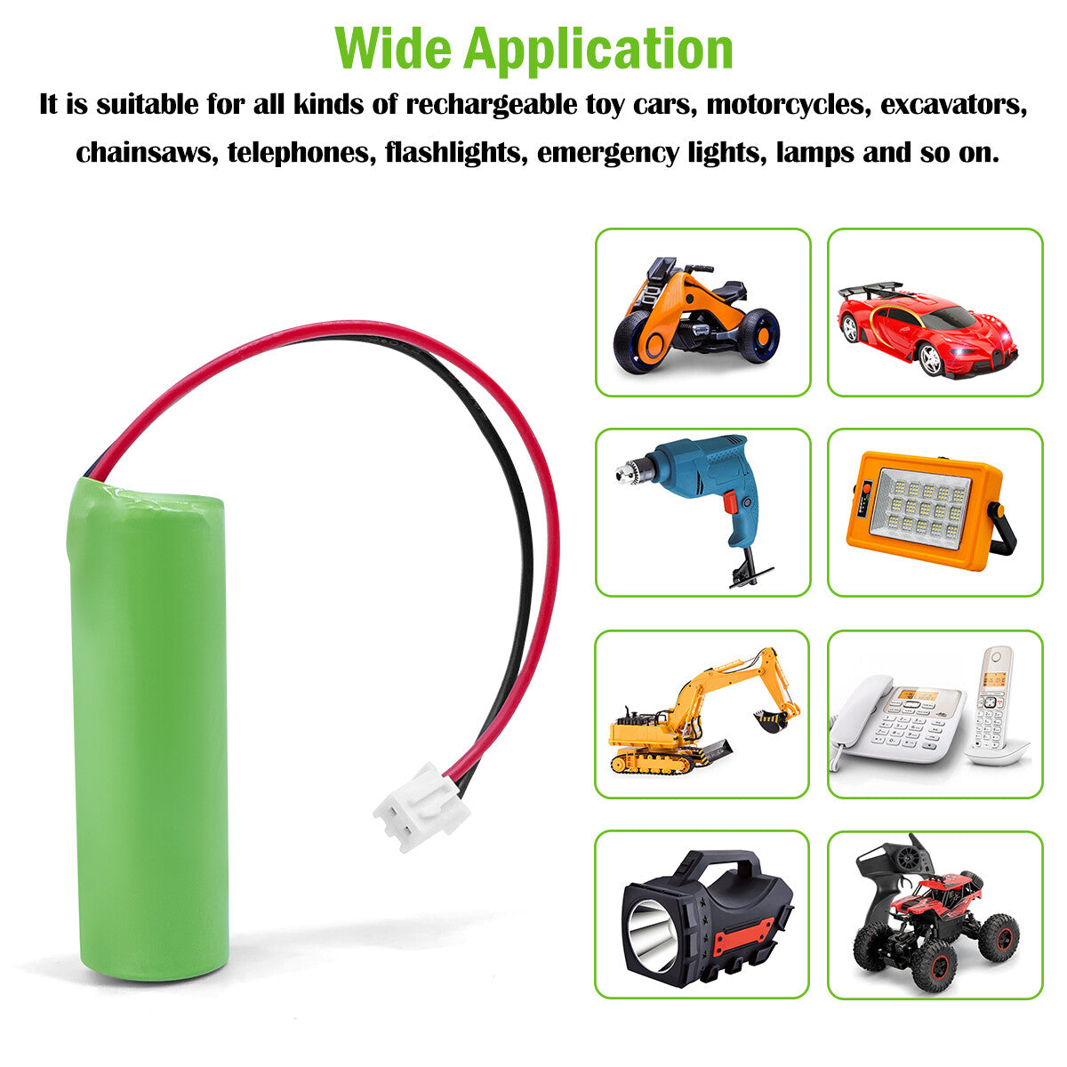 Exit Entrance Emergency light power supply 1/3AA Ni-MH 2.4V 3.6V 350mAh Battery