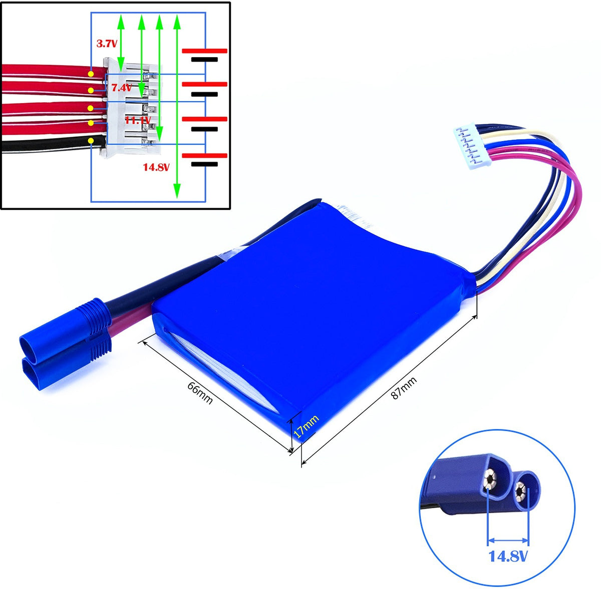 Car Jump Starter 14.8V Li-Po Rechargeable Battery 406578 486578 6043116 7243116 606080 for UAV Booster Jumper Igniter