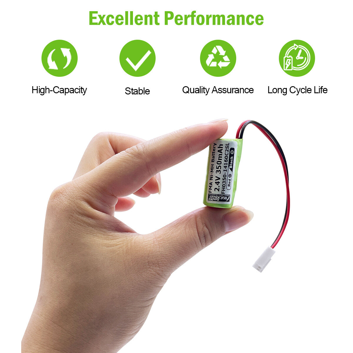 Exit Entrance Emergency light power supply 1/3AA Ni-MH 2.4V 3.6V 350mAh Battery