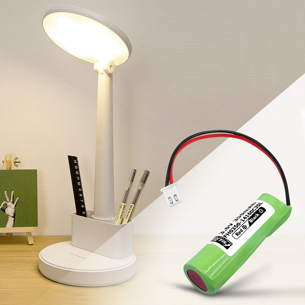 Exit Entrance Emergency light power supply 1/3AA Ni-MH 2.4V 3.6V 350mAh Battery