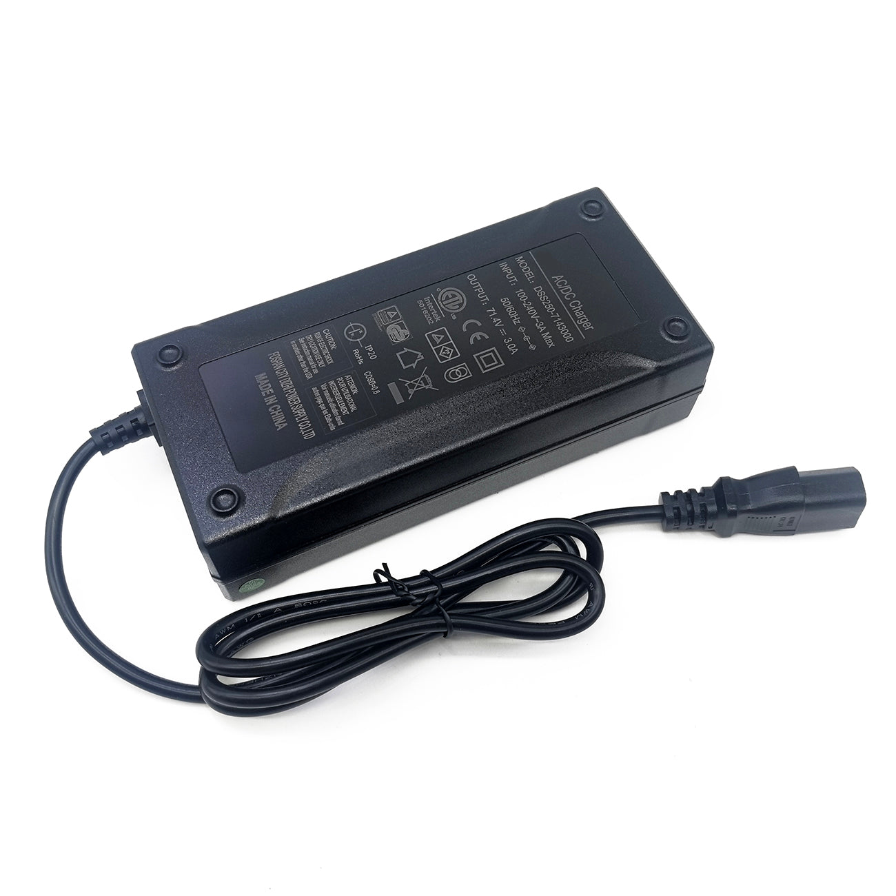 Smart Fast Charger 71.4V 3A for 60V 61.2V Li-ion Battery Pack (17S) | FMA Intelligent Charger