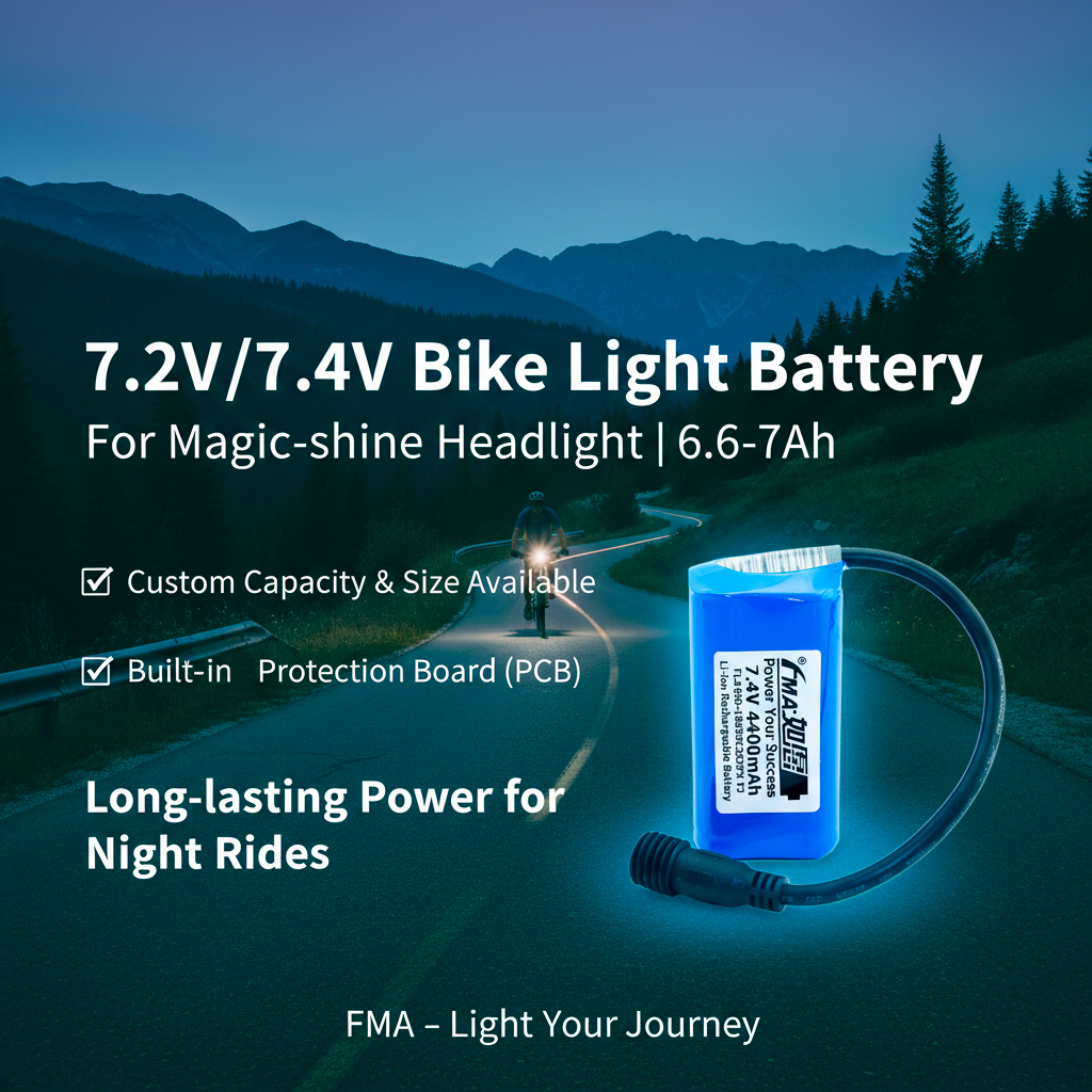 Bike Light Magic-shine Headlight 7.2V 7.4V 6.6-7Ah Li-ion Battery FMA