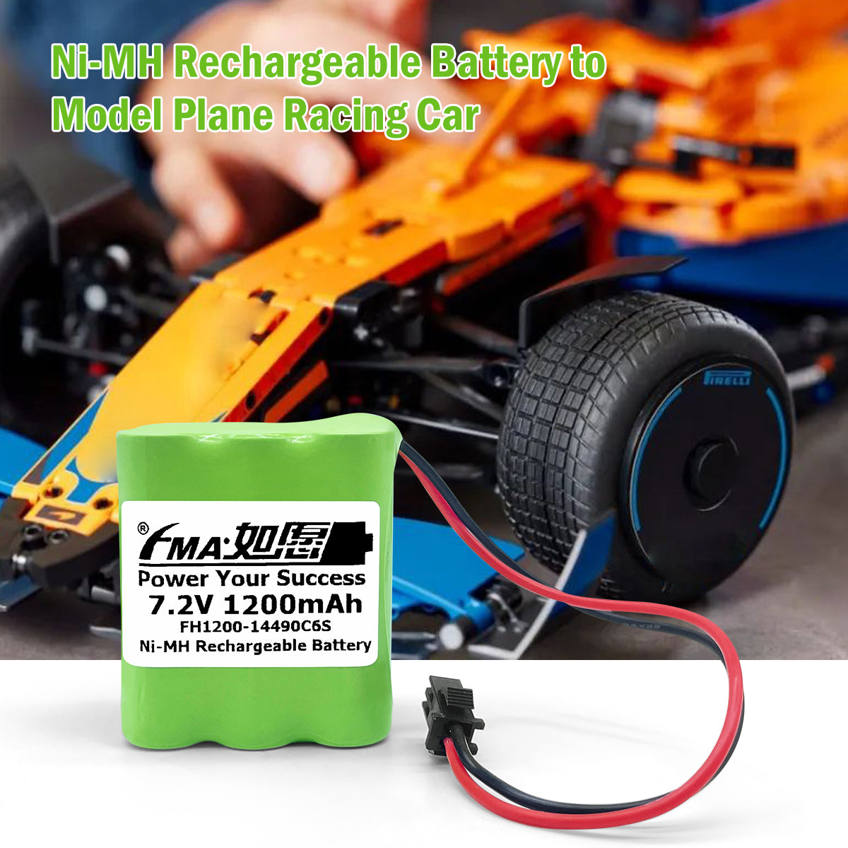 7.2V Ni-MH/Ni-Cd Rechargeable Battery Pack 600-2000mAh for RC Car Boat Model Toy | SMP / Tamiya Connector