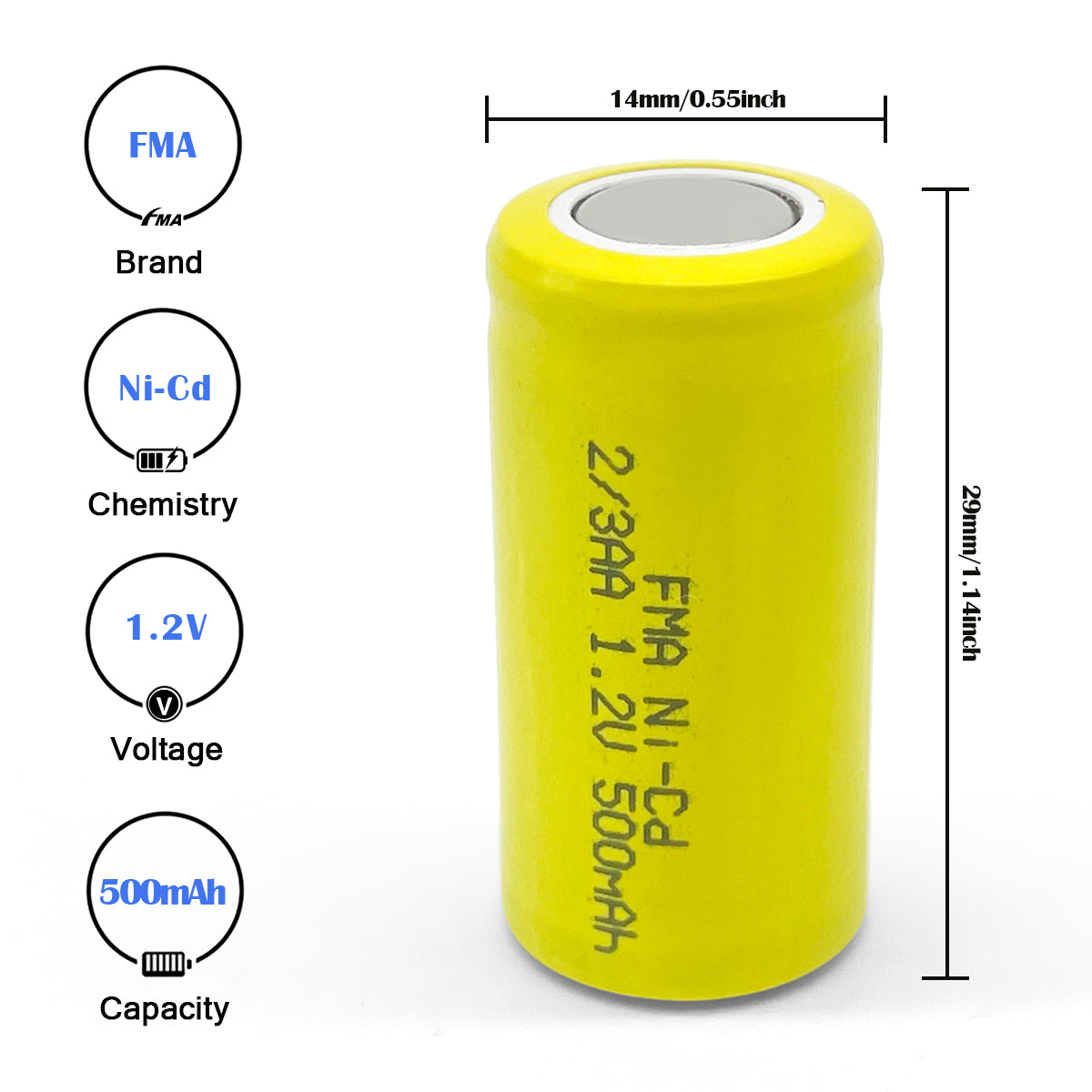2* Cordless Phone Shaver 1.2V 0.35-2Ah 1/3AA 2/3AA 4/5AA AA Ni-MH Battery