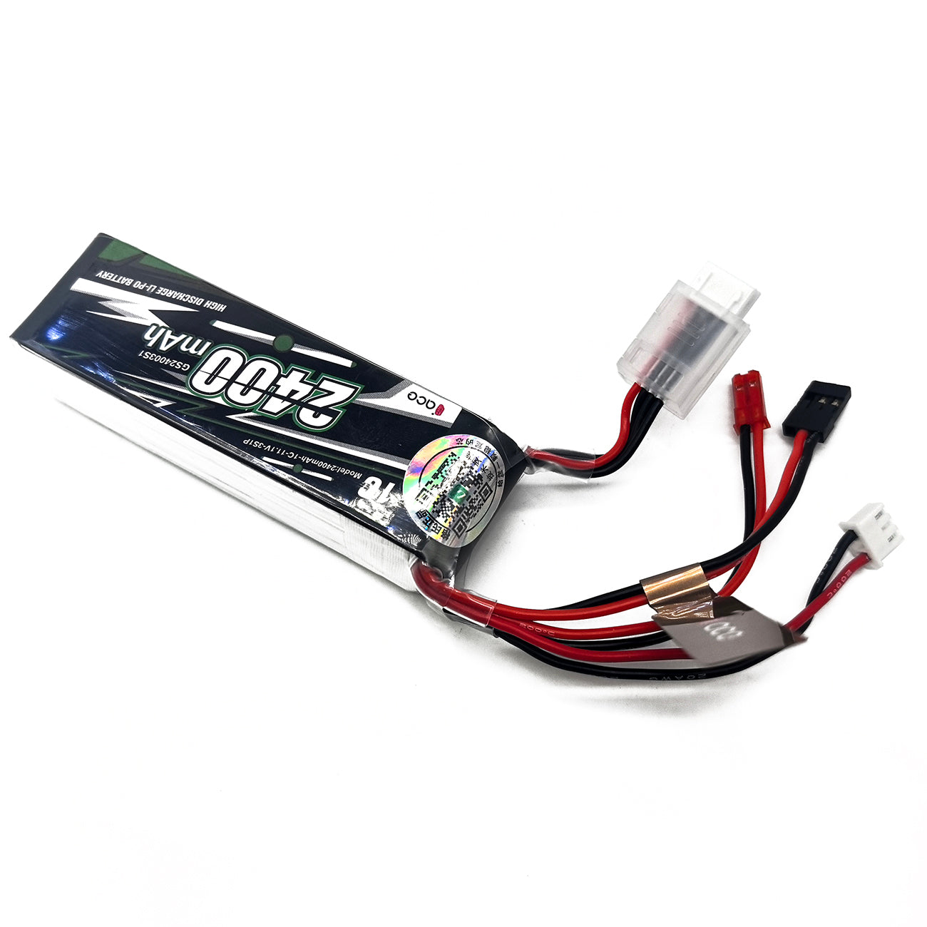 FMA ACE 11.1V 2400mAh Li-Po Rechargeable Battery for RC Receiver TX RX | 3S1P 23×32×97mm