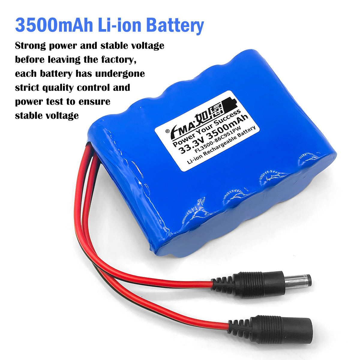 FMA 18V 22.2V 25.2V 29.6V 33.3V 36V 3500mAh Li-ion Rechargeable Battery Pack for Portable Test Device Electronic Toys