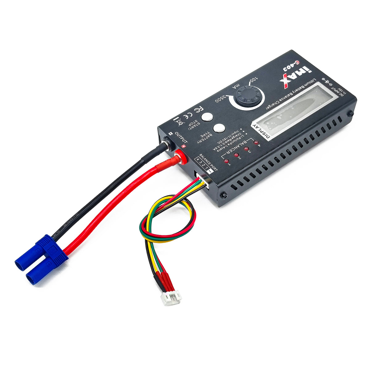 1-4S 3.7/7.4/11.1/14.8V Li-Po/Li-ion 3.2/6.4/9.6/12.8V LiFe Battery Balance Charger Kit with 12V 5A Power Adapter & EC5 Cable