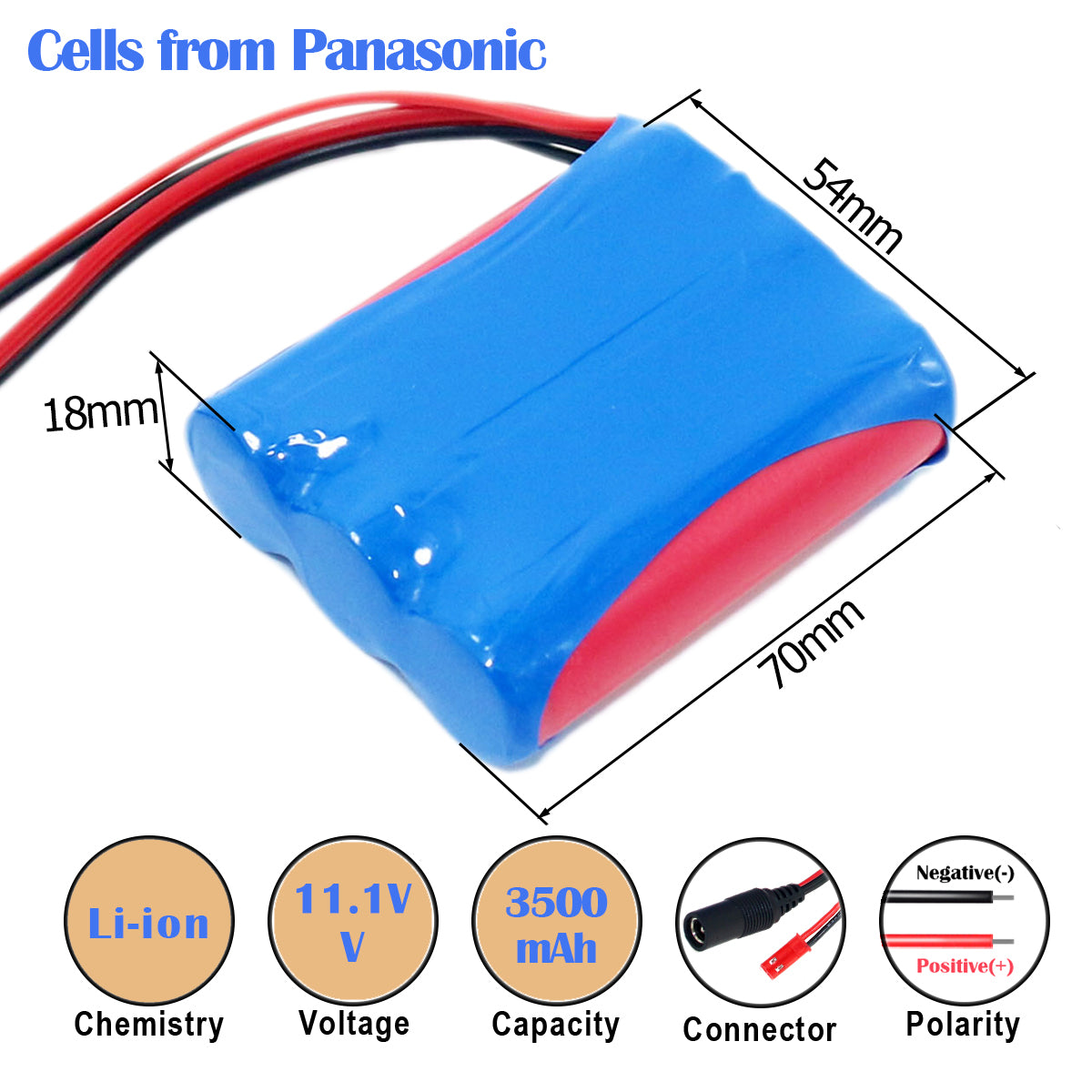 Portable Video Camera Cam Monitor Protected 11.1v 2600-3500mAh Li-ion Battery