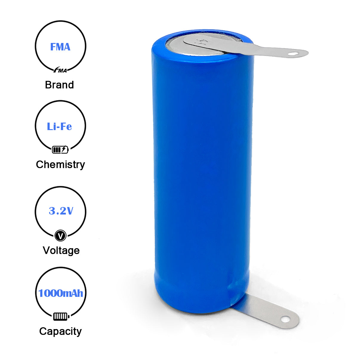 Rechargeable Li-Fe Battery LiFePO4 14500 (AA) 18500 18650 26650 3.2v 3-3.4Ah for Powertools Camera Razor LED Flashlight Cell