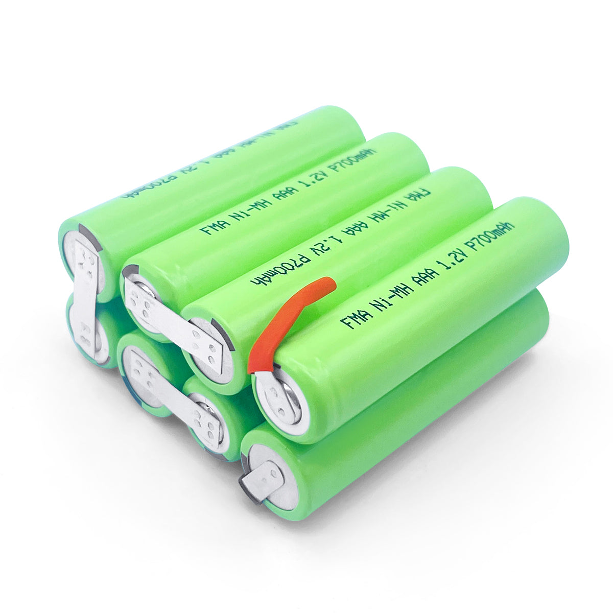 Ni-MH battery 9.6V 700mAh-3D view
with tabs