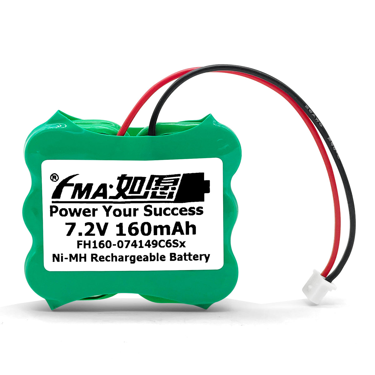FMA Battery Ni-MH battery Button pack 7.2V 160mAh 6SX-Front view
