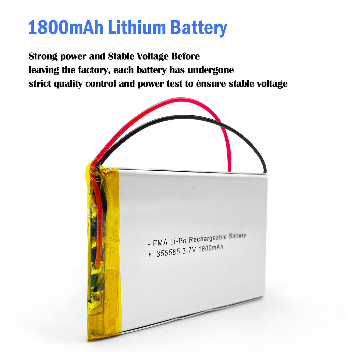 Li-Po Battery 3.7V 1.8AH 355585-protected PCM inside