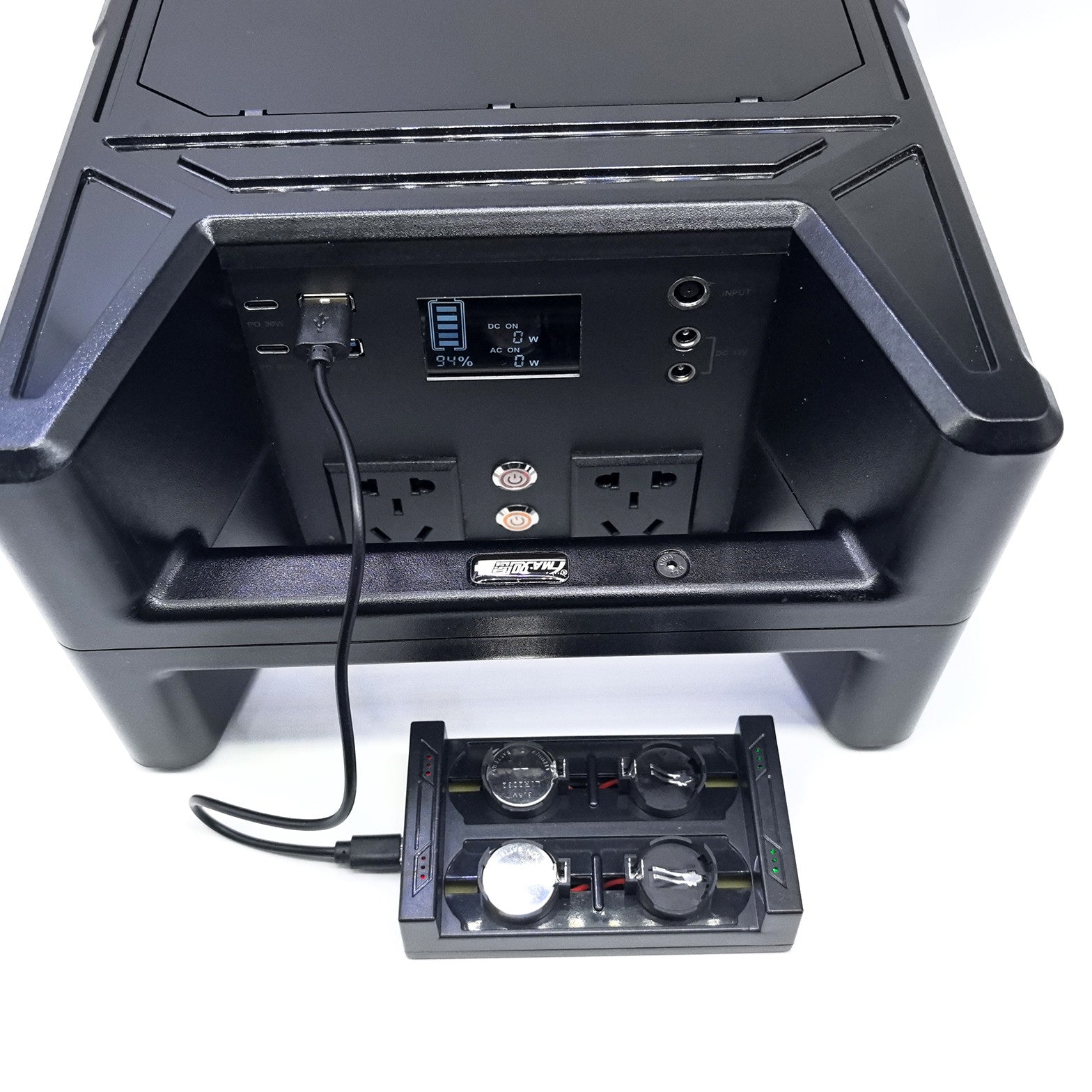 Li-ion button rechargeable 4-slot charger-Can charge 1-4 cells each time