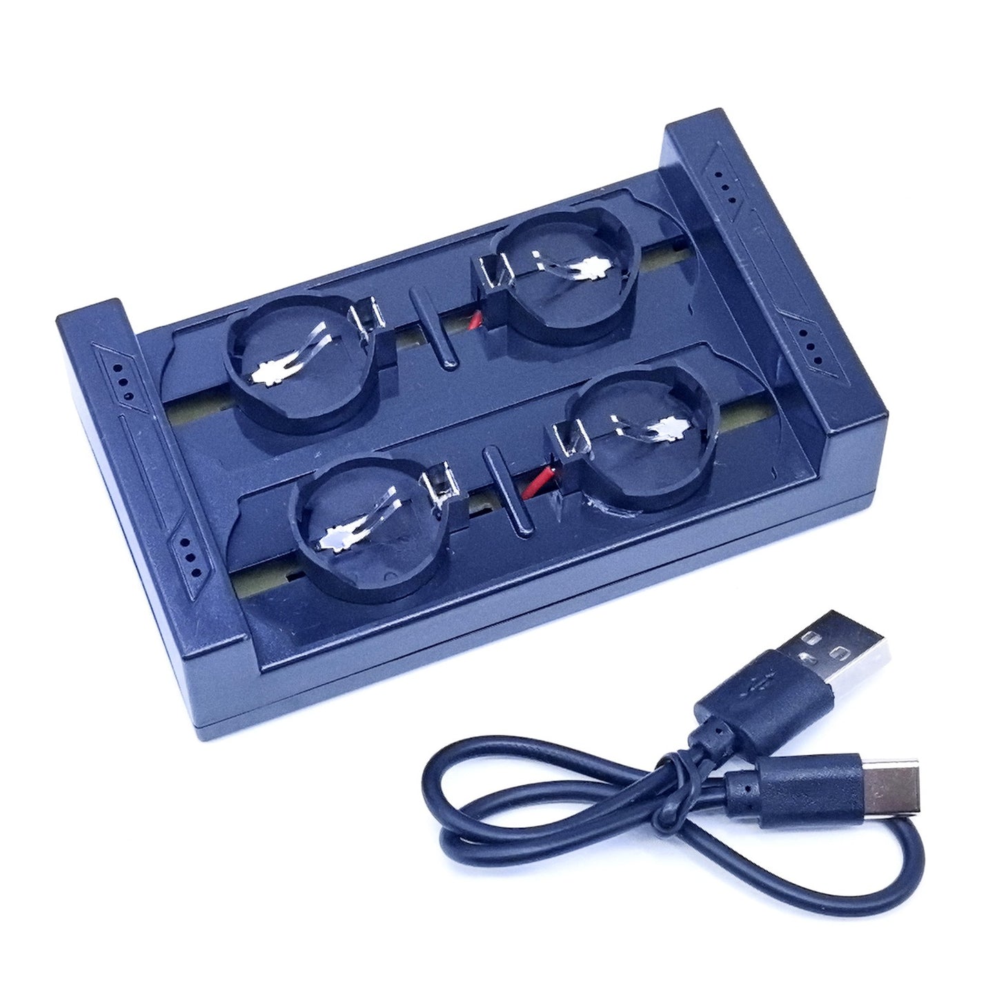 Li-ion button rechargeable 4-slot charger-Overview