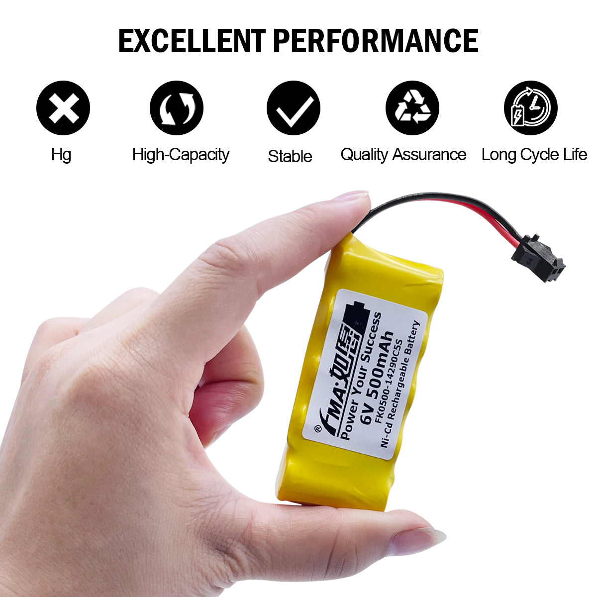 Ni-Cd battery６V 500mAh-Customizable connector