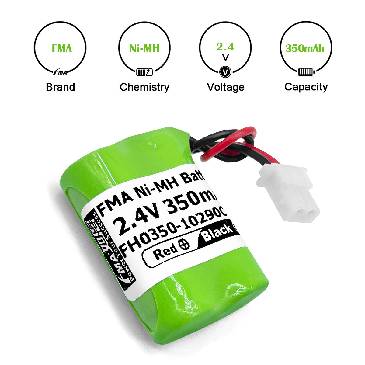 Ni-MH battery 2.4V 350mAh-Parameters
