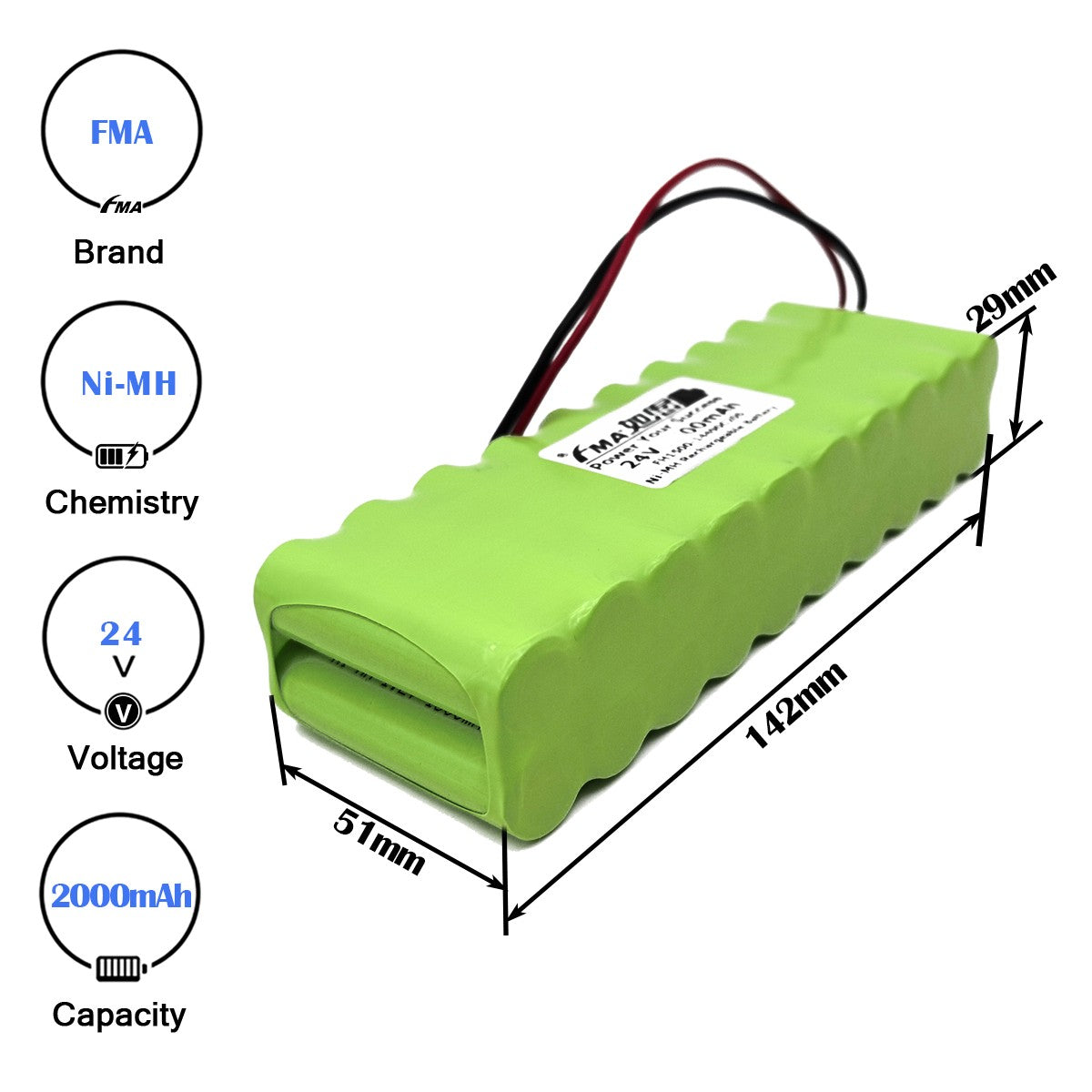 Ni-MH battery 24V 2000mAh-Size