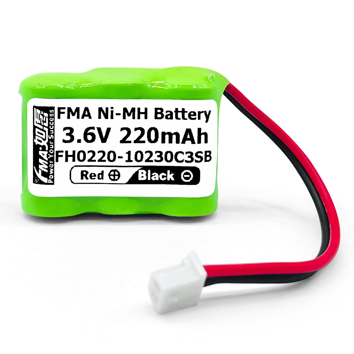 Ni-MH battery 3.6V 220mAh-Front view

