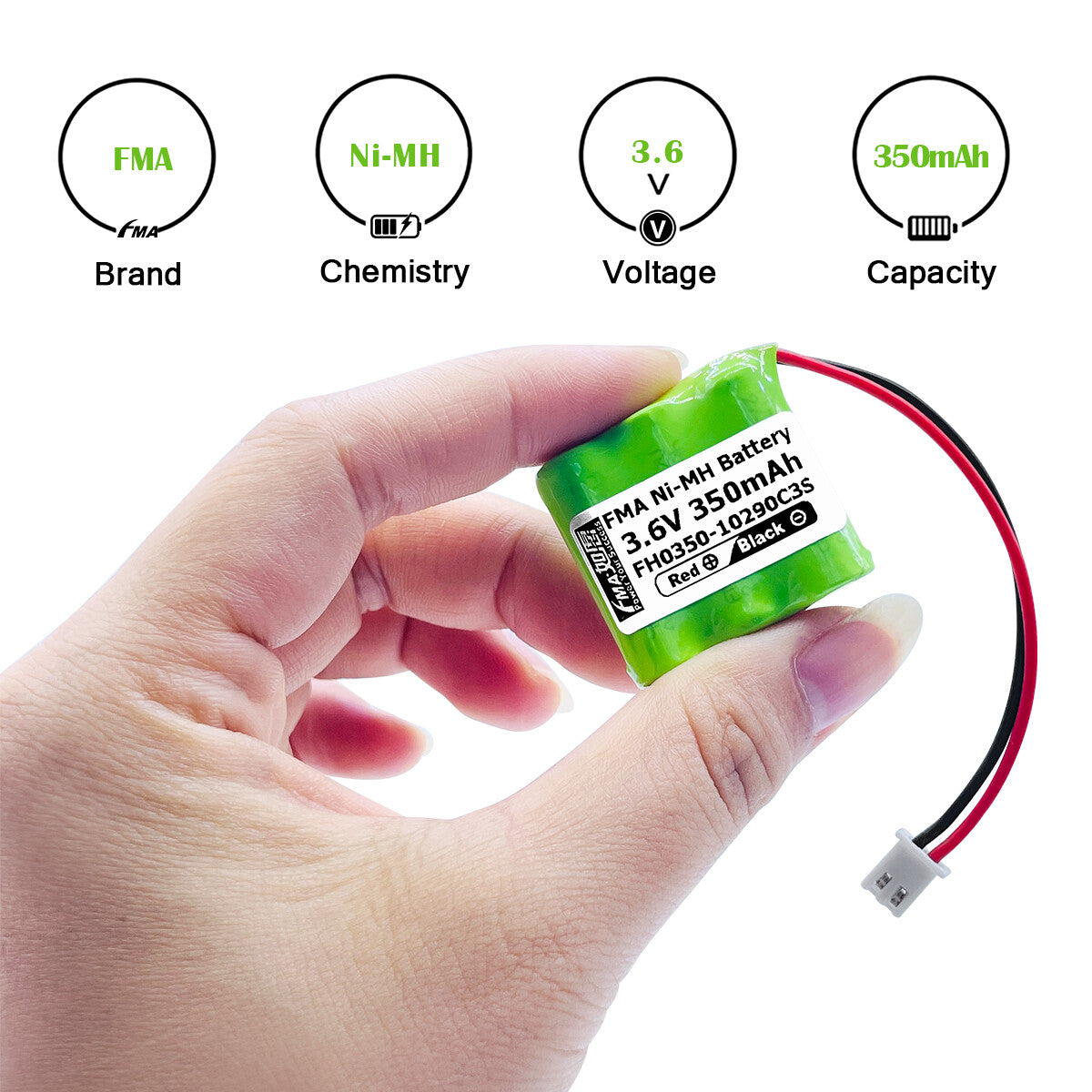 Ni-MH battery 3.6V 350mAh-parameters