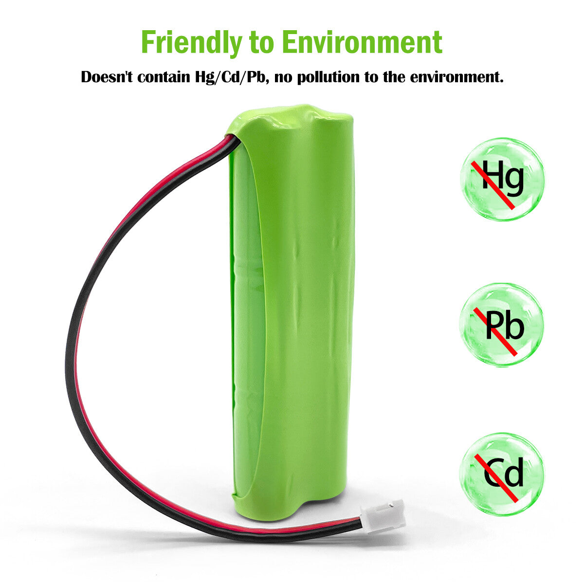 Ni-MH battery 7.2V 220mAh-back view