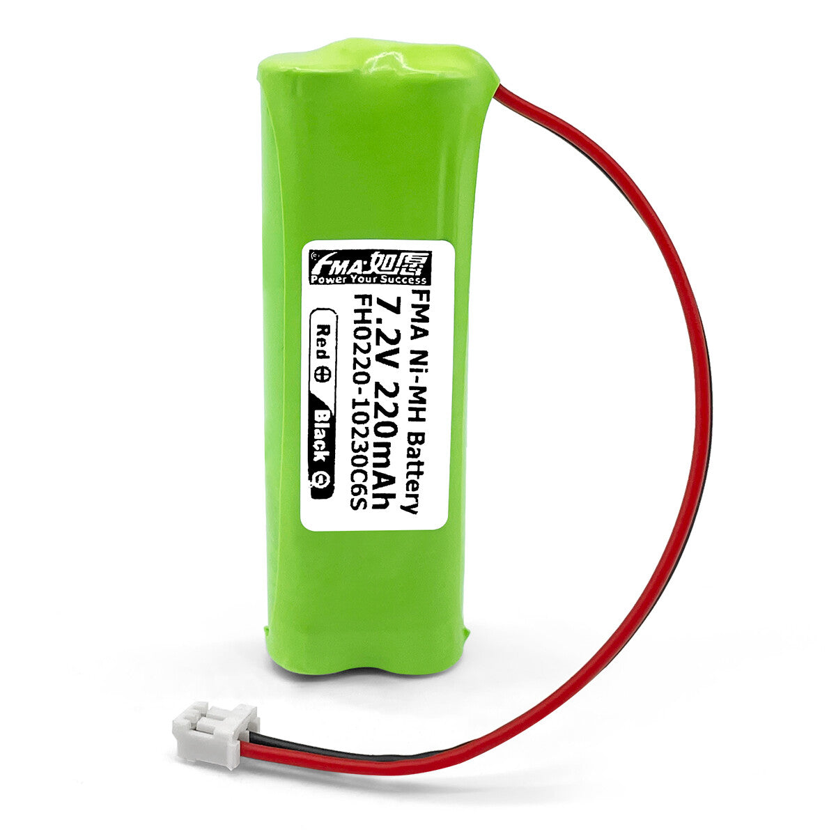 Ni-MH battery 7.2V 220mAh-front view