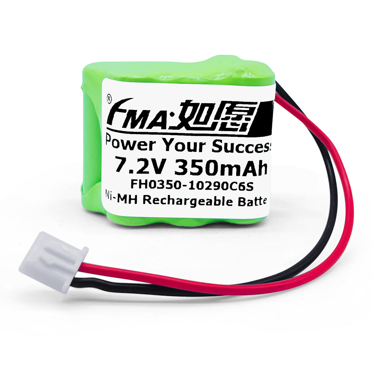 Ni-MH battery 7.2V 350mAh-Front view

