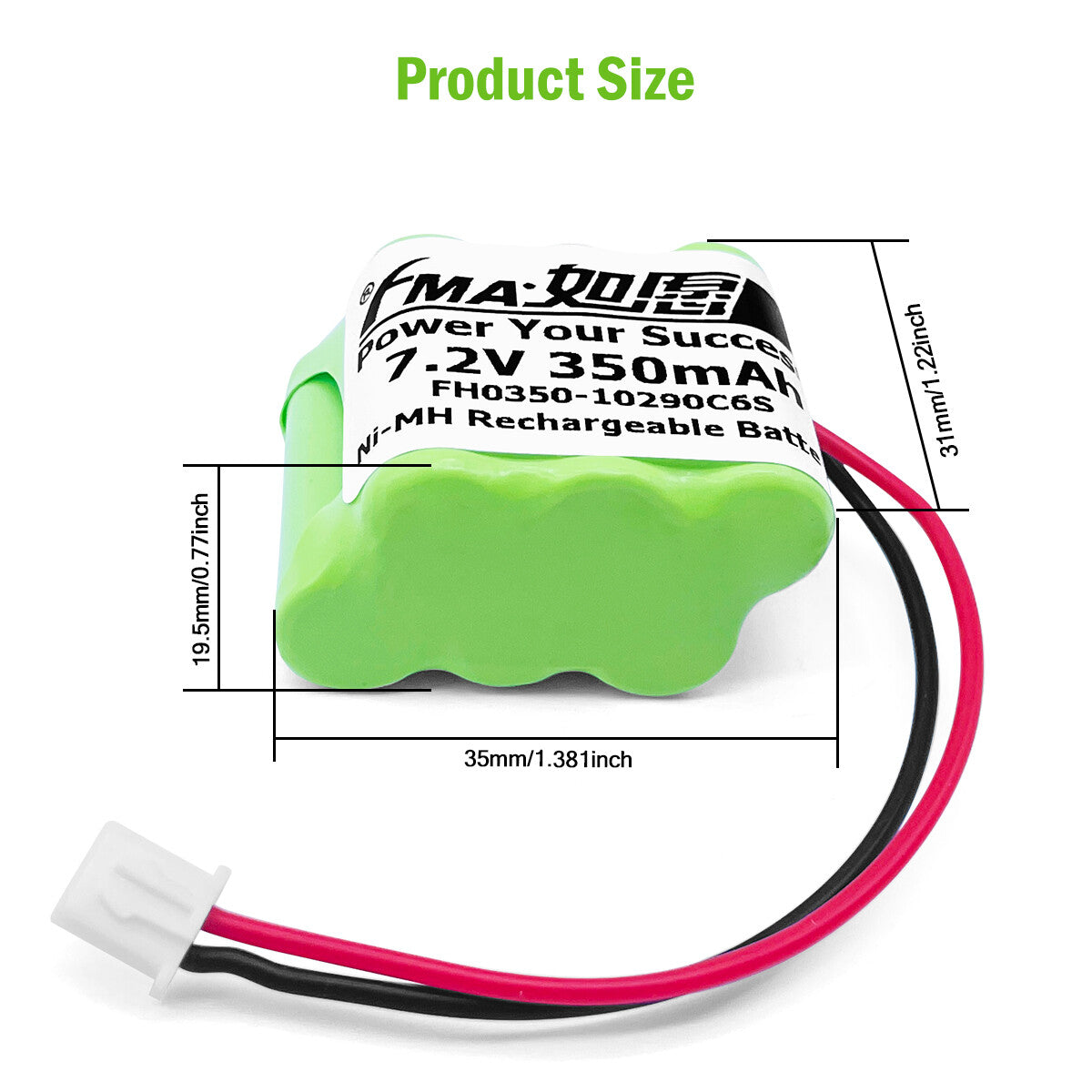 Ni-MH battery 7.2V 350mAh-Size
