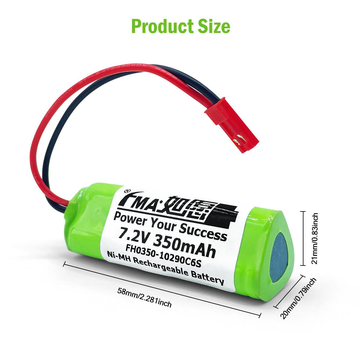 Ni-MH battery 7.2V 350mAh-Size 6SY
