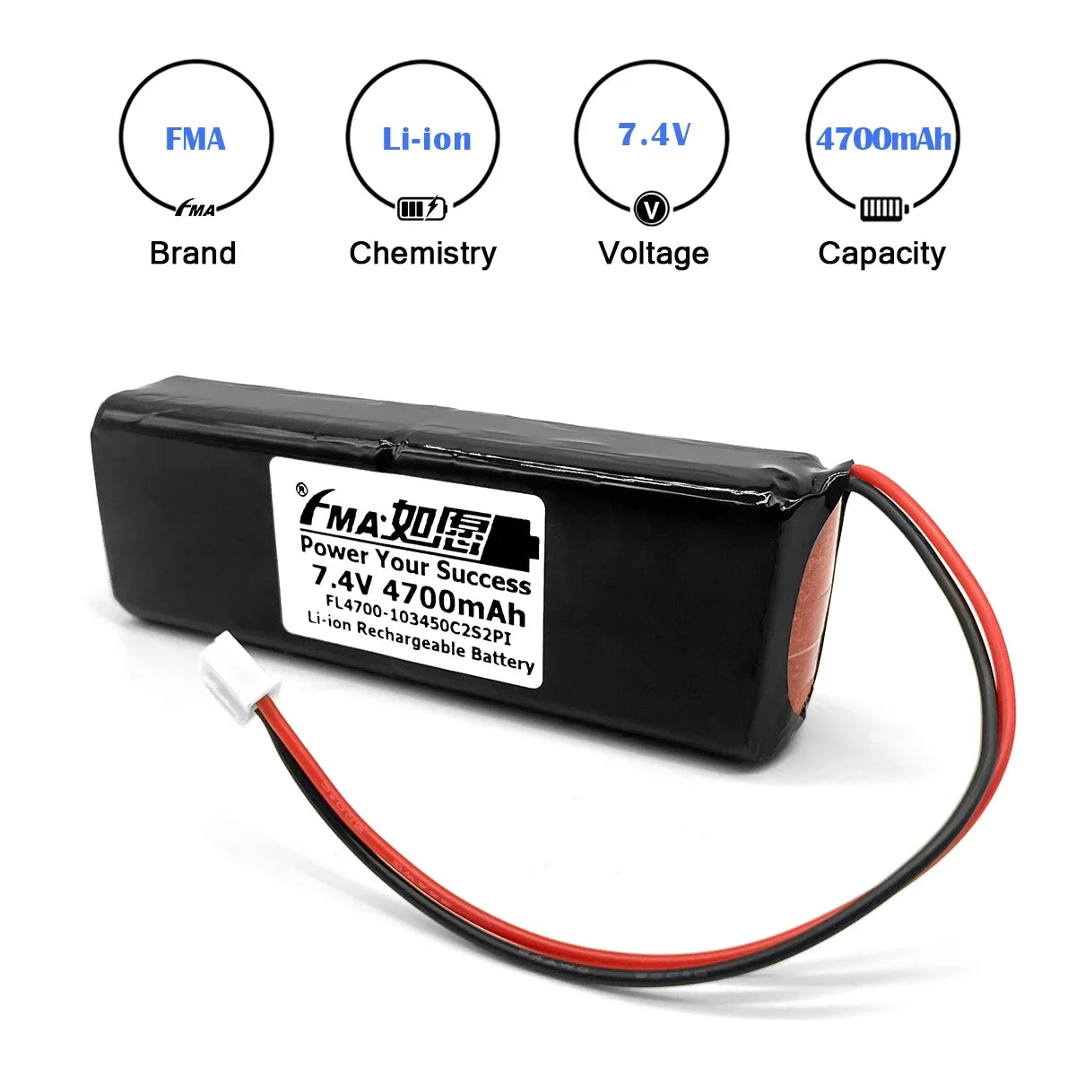FMA Li-ion Rechargeable Battery 7.2V 2350mAh 7.4V 4700mAh for Racing Car Luminous Voice Model Toys Digital Modul-R Camera cell