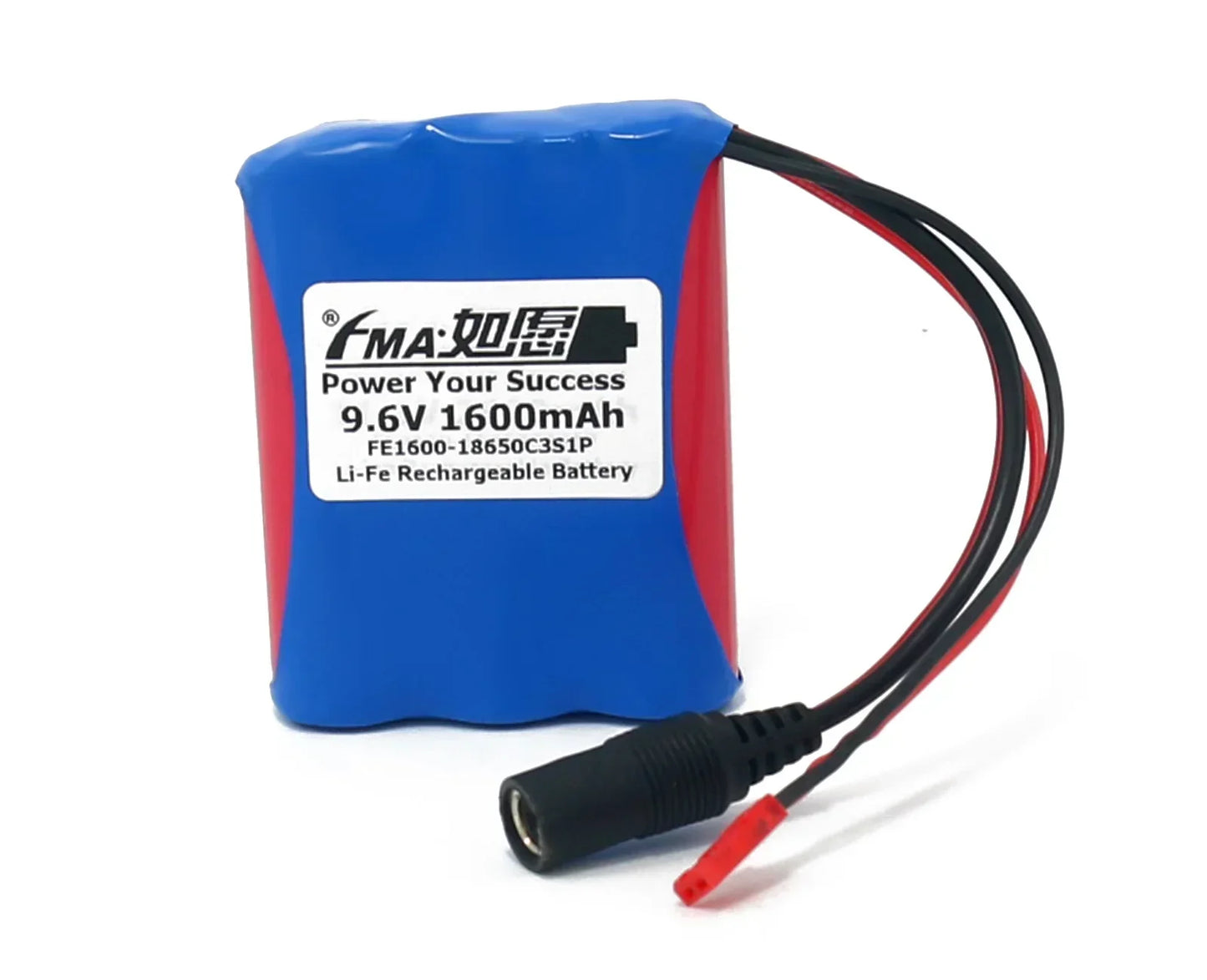 9.6V 1600mAh LiFePO4 Rechargeable Battery Pack for RC Cars, Boats & Model Planes