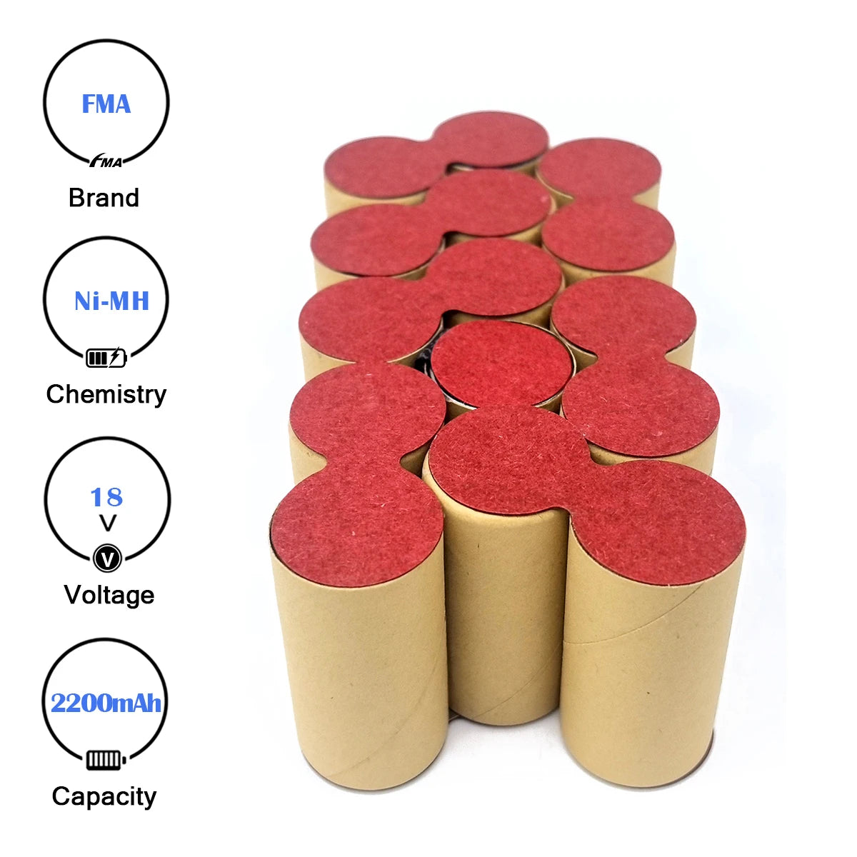 18V 1.2-3Ah Ni-Cd/Ni-MH Rechargeable Battery for SPARKY BUR 18E Power Tools & Cordless Drill