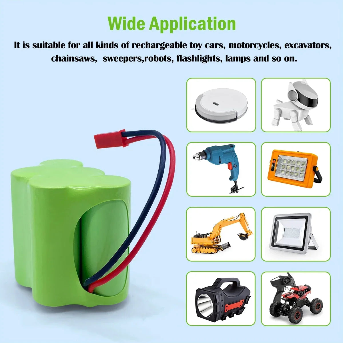 6V Ni-MH/Ni-Cd Rechargeable Battery 4/5A for Emergency Light & Exit Sign Backup Power