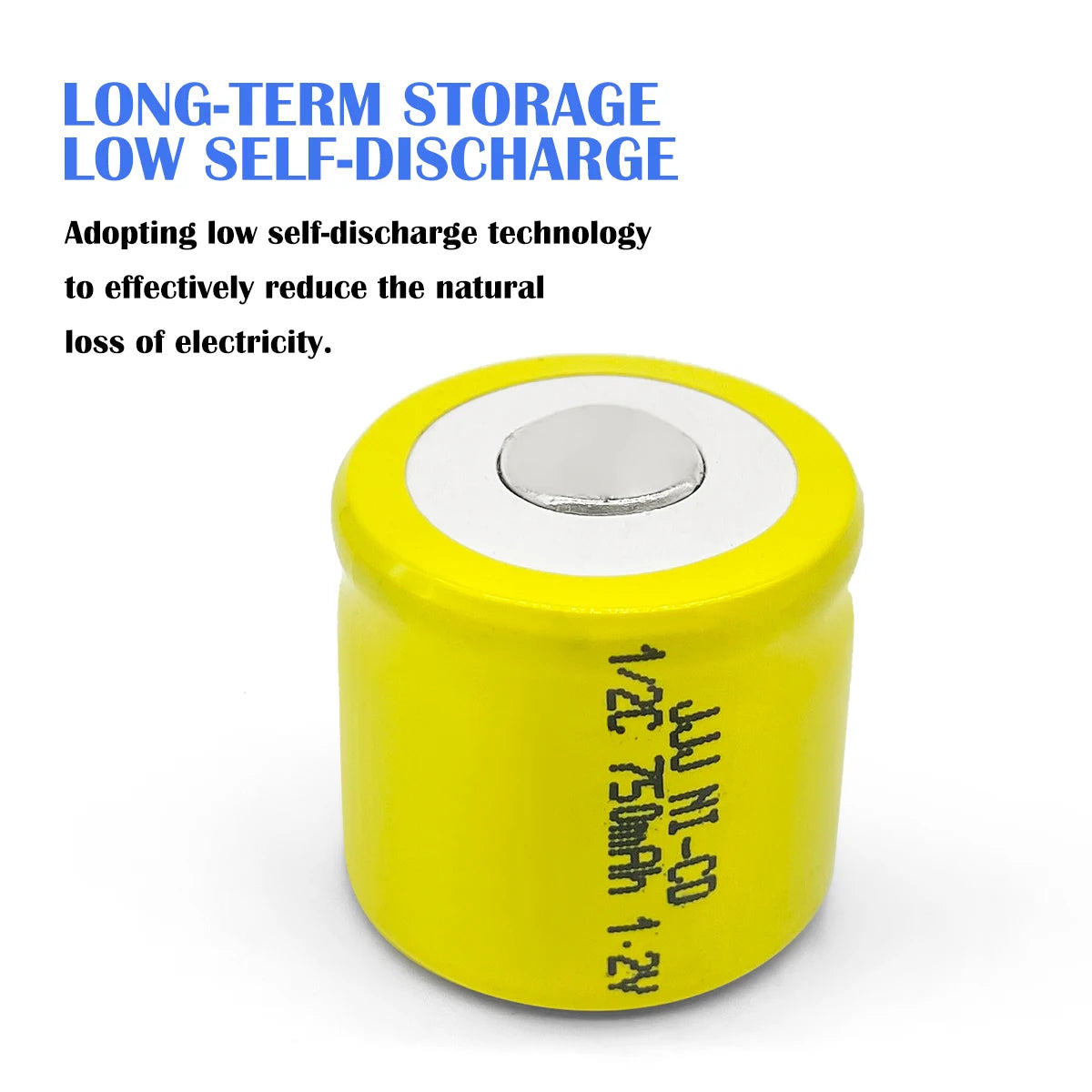 2pcs 1/2C 1.2V 750mAh Ni-Cd Rechargeable Battery Nickel Cadium for Flashlight Power tools Optoelectronic Luminous Voice Toys
