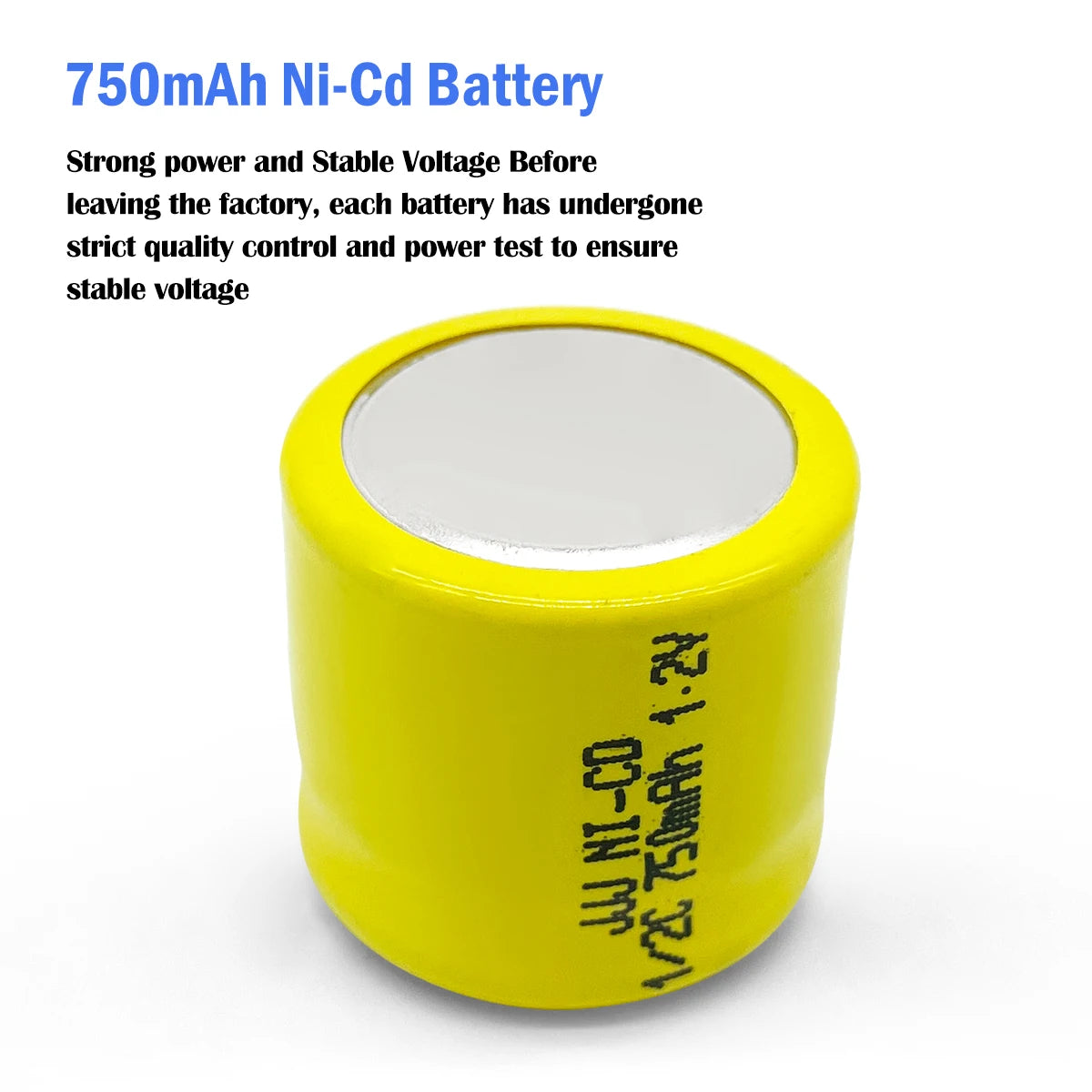 2pcs 1/2C 1.2V 750mAh Ni-Cd Rechargeable Battery Nickel Cadium for Flashlight Power tools Optoelectronic Luminous Voice Toys