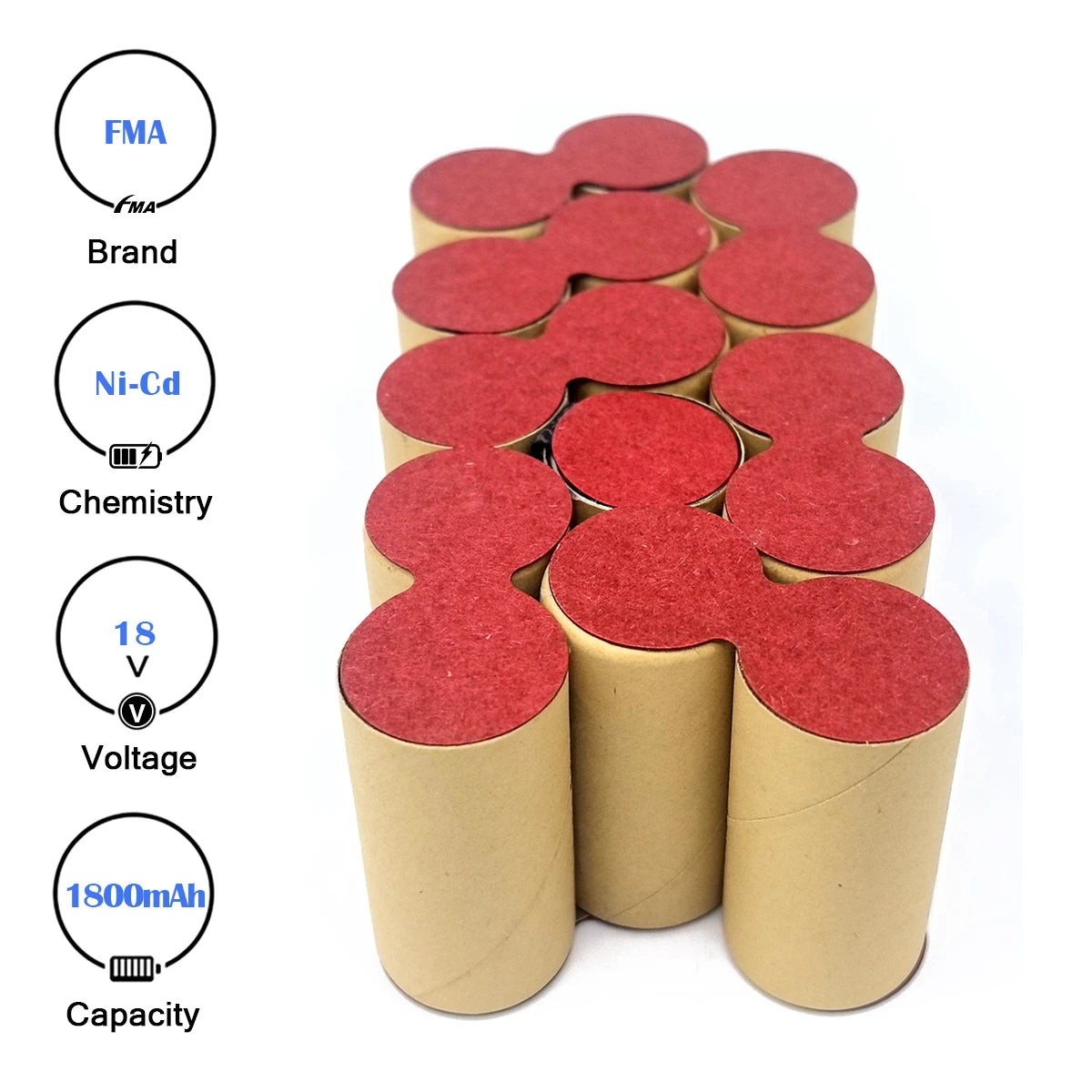 18V 1.2-3Ah Ni-Cd/Ni-MH Rechargeable Battery for SPARKY BUR 18E Power Tools & Cordless Drill