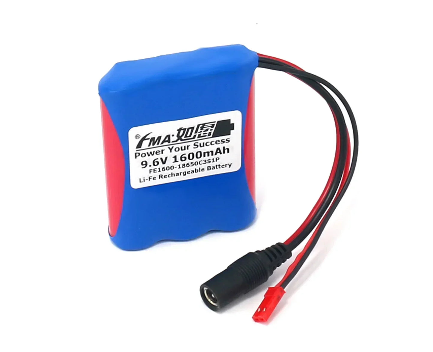 9.6V 1600mAh LiFePO4 Rechargeable Battery Pack for RC Cars, Boats & Model Planes