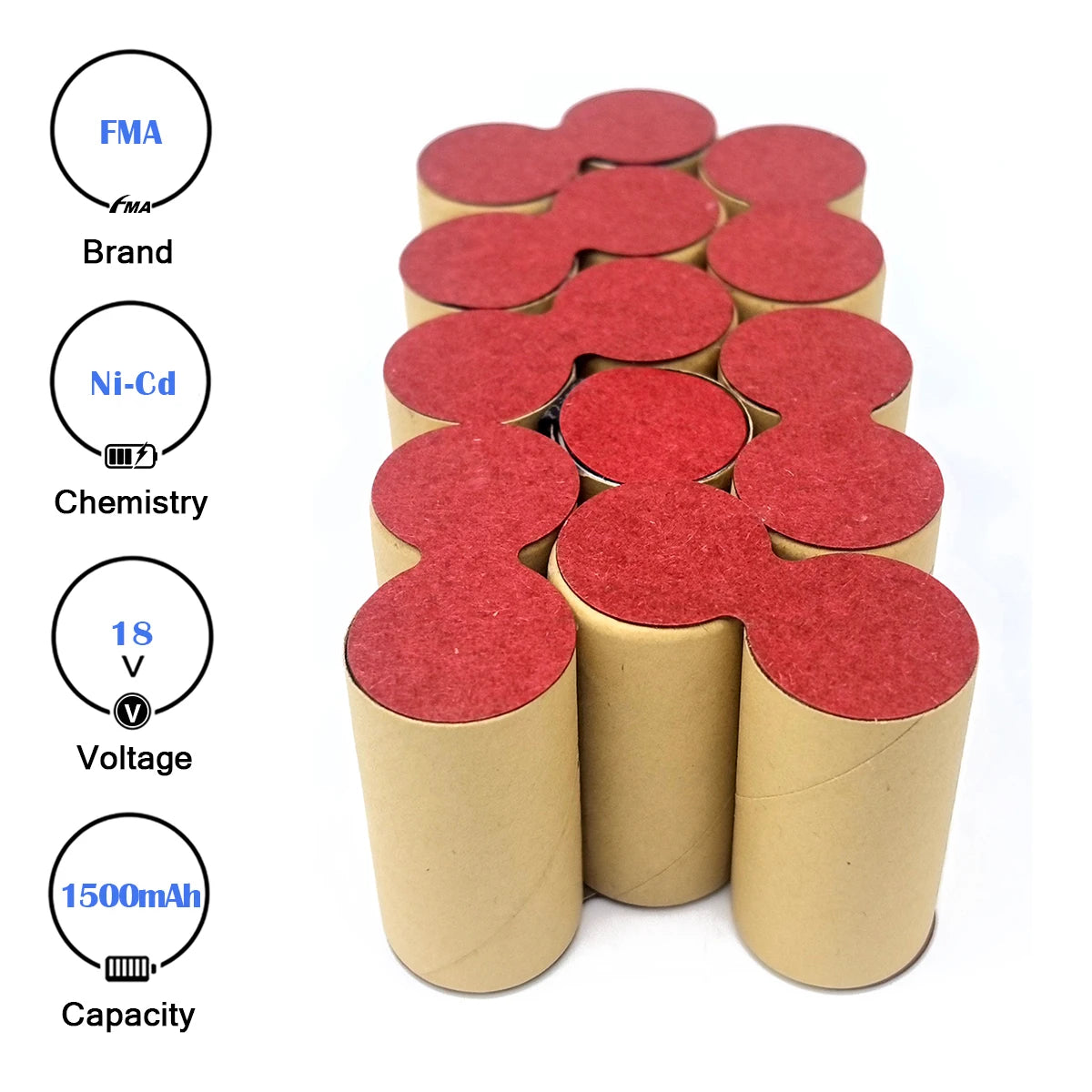 18V 1.2-3Ah Ni-Cd/Ni-MH Rechargeable Battery for SPARKY BUR 18E Power Tools & Cordless Drill